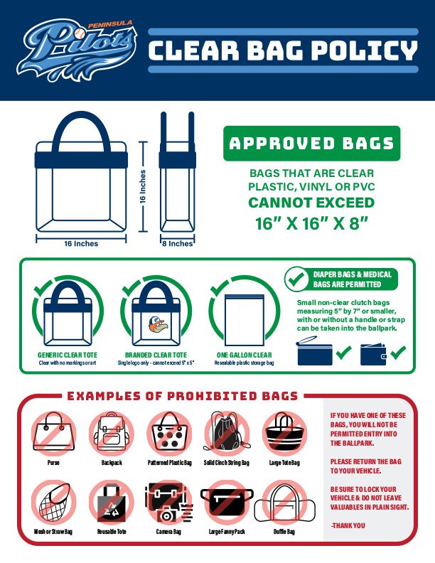 Peninsula Pilots - Clear Bag Policy